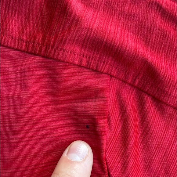 Lands’ End Men's Big 3XL Rapid Dry Tonal Stripe Polo‎ Shirt Rich Red - Picture 4 of 6